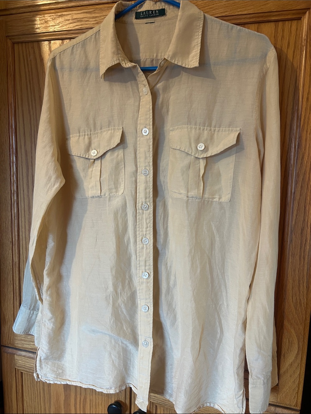 Lauren Ralph Lauren Beige Cream Button-Up Shirt